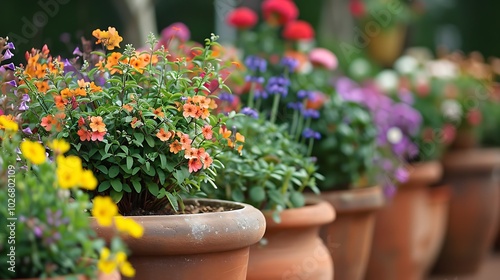 Wallpaper Mural Pleasant plants in planting containers with flowers Torontodigital.ca