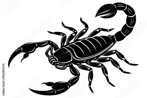  black scorpion species Palamedes fulvenes vector art illustration photo