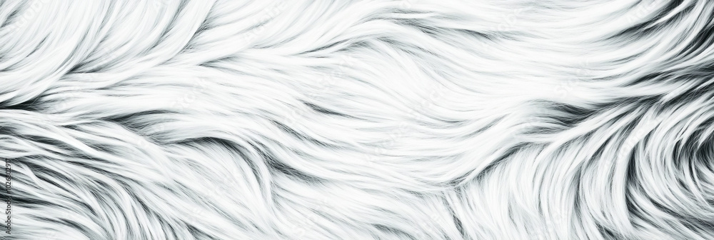 Fototapeta premium Soft white fur with a gentle wave pattern.
