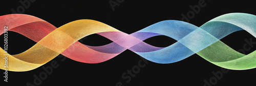 Wallpaper Mural Abstract colorful infinity symbol on a black background. Torontodigital.ca