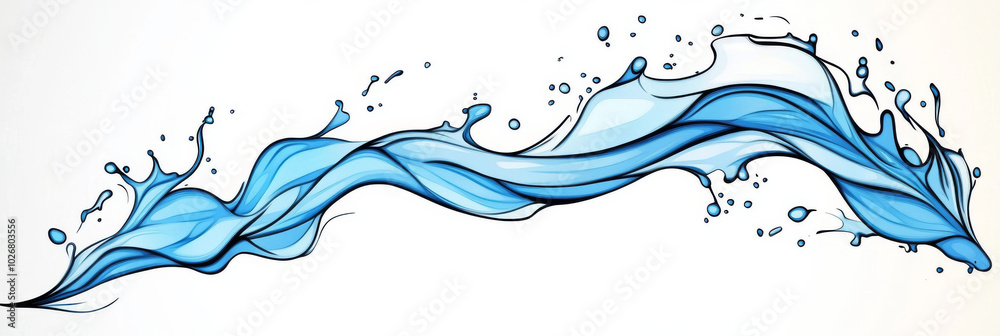 Abstract blue water splash isolated on white background. Abstract blue water splash isolated on white background.