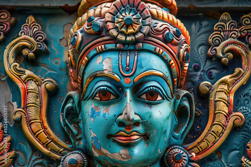 Hindu God Vishnu, Generative AI Hindu God Vishnu, Generative AI