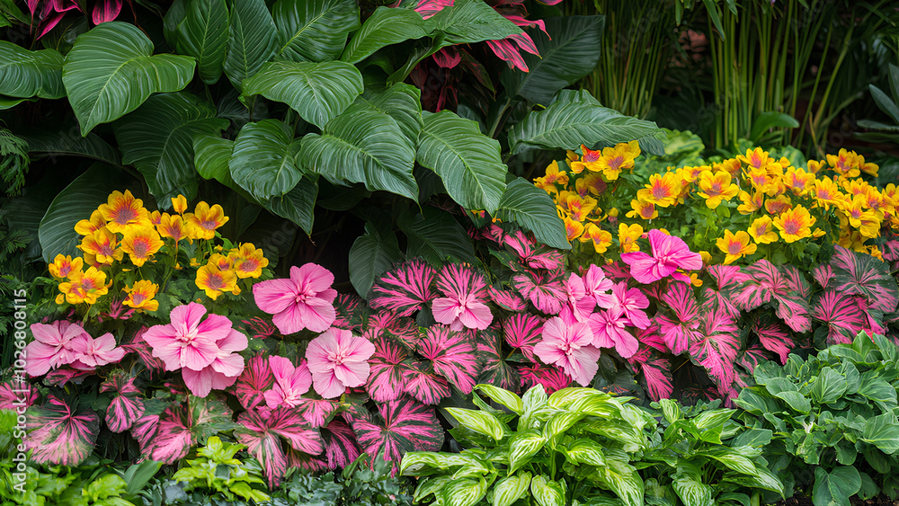 Naklejka premium pink and yellow flowers