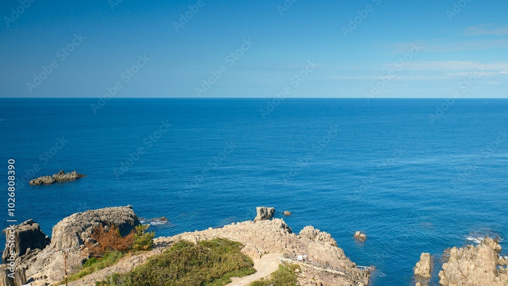 Fototapeta premium view from the sea Tojinbo Quasi-National Park