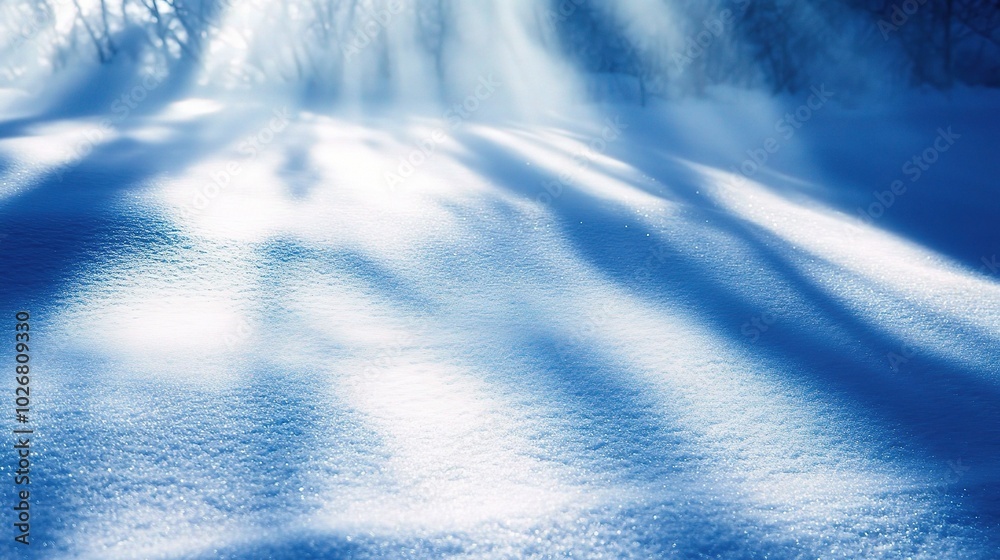 Obraz premium Serene Winter Landscape with Snow and Light Rays