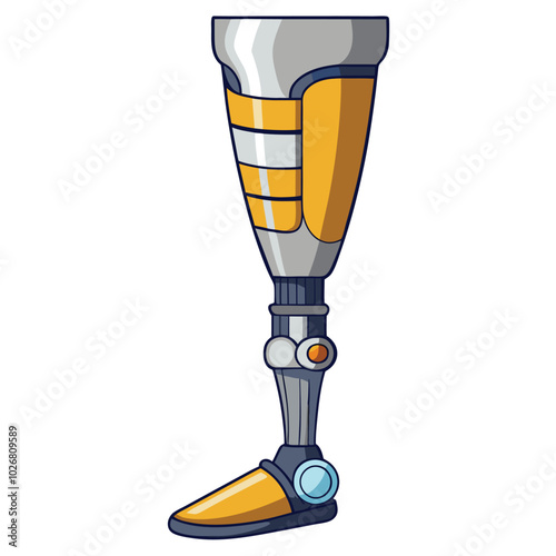 Human leg implant prosthesis vector illustration 