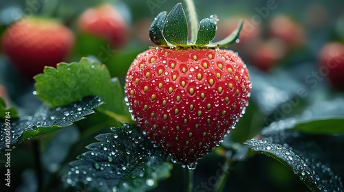 a strawberry surrounded by a digital network symbolizing the integration of natural elements with advanced technology in the new llm model codenamed strawberry photo