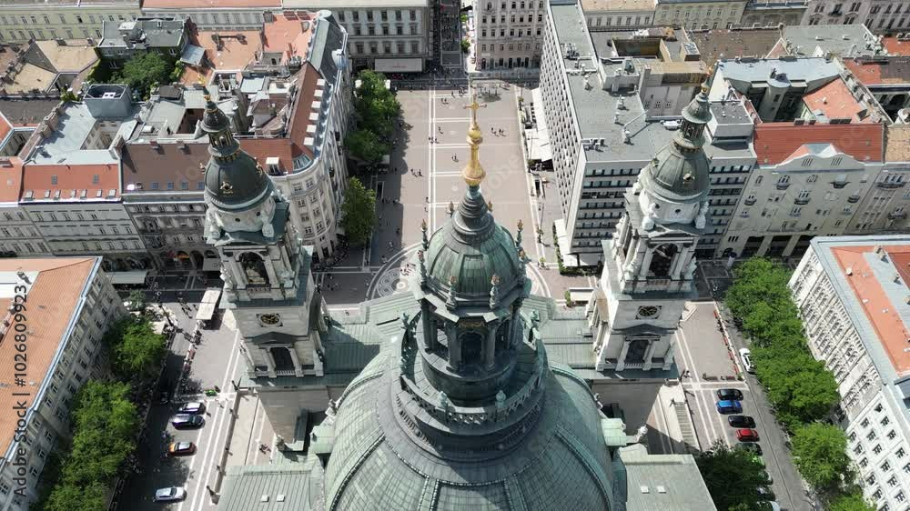 Vue aérienne panoramique de la ville capitale Budapest avec basilique Saint-étienne, Hongrie, Europe
