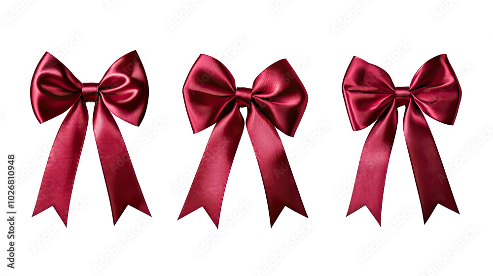 Elegant Red Ribbons With Bows Perfect for Festive Decorations Generative AI Elegant Red Ribbons With Bows Perfect for Festive Decorations Generative AI
