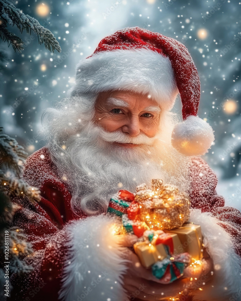 primer plano de Santa Claus o papá Noel, con una sonrisa inteligente, concepto de Navidad y de celebración en los días especiales. primer plano de Santa Claus o papá Noel, con una sonrisa inteligente, concepto de Navidad y de celebración en los días especiales.