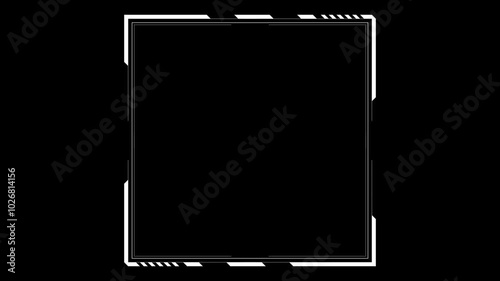 Futuristic digital HUD cyber frame technology for video overlay templates.