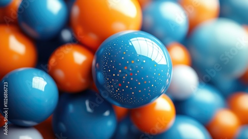 vibrant blue and orange spheres representing data visualization and machine learning concepts in scikit learn branding photo