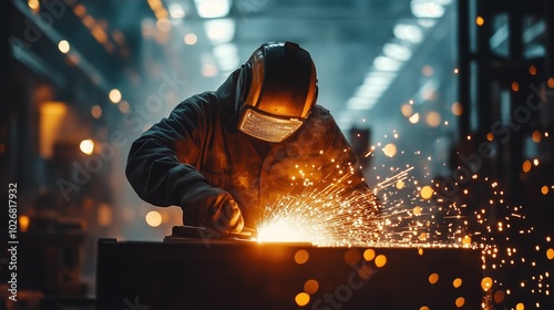 Worker Focused on Completing Tasks in a Professional Work Environment, Depicting Dedication and Productivity in a Job Setting