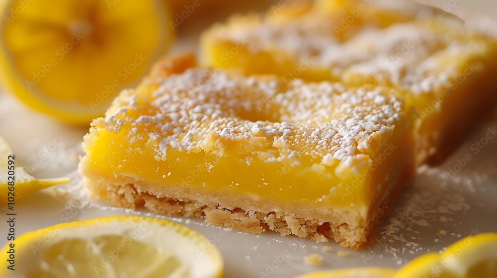 The sweet smell of lemon bars chilling with the sharp scent of freshly cut lemons The sweet smell of lemon bars chilling with the sharp scent of freshly cut lemons