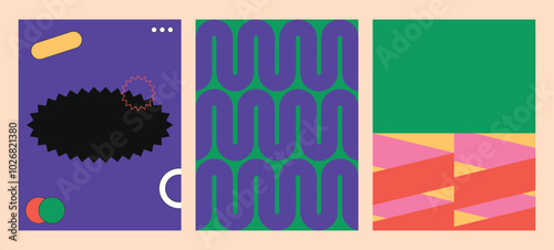 Design template retro y2k brutalism unique design