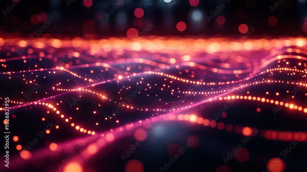 Obraz premium 3D rendering of a networked background illustrating online social connections, deep learning, and futuristic data storage systems.