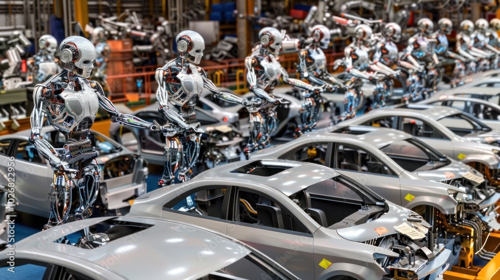 Humanoid Robots Assembling Cars on an Automated Production Line Humanoid Robots Assembling Cars on an Automated Production Line