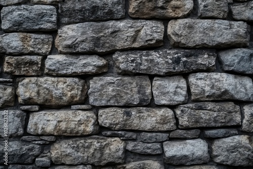 Old stone brick wall from a building wider view - generative ai