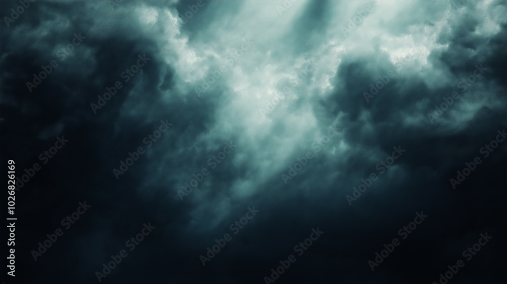 Dark storm clouds with dramatic lighting and heavy atmosphere Dark storm clouds with dramatic lighting and heavy atmosphere