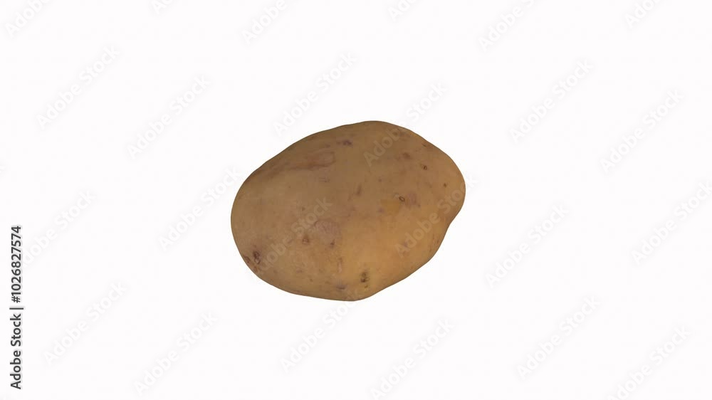 Realistic 3D rendering of a potato on a plain background Realistic 3D rendering of a potato on a plain background