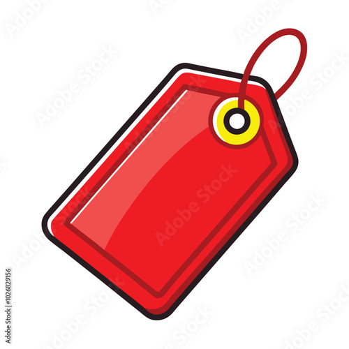 Red color price sale tag label vector illustration isolated on a white background