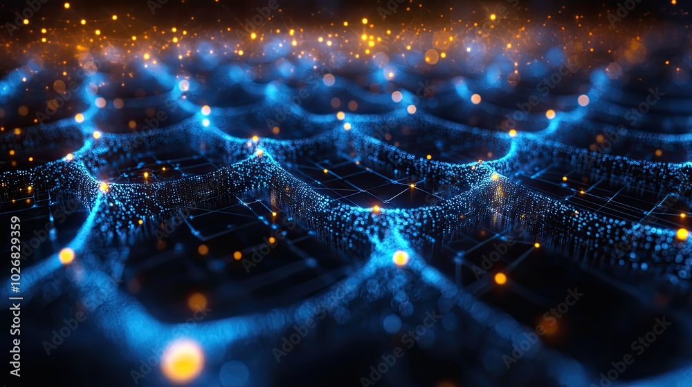 A digital background depicts the network of internet, cloud computing, blockchain technology, and online data. A digital background depicts the network of internet, cloud computing, blockchain technology, and online data.