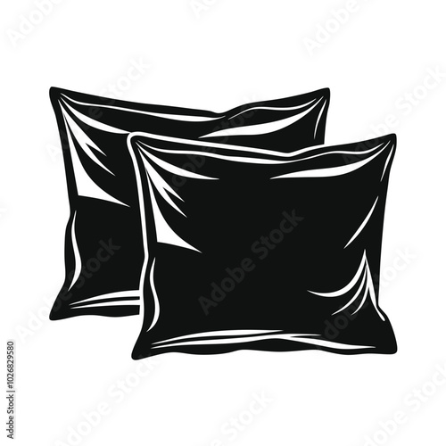 Satin pillows vector silhouette