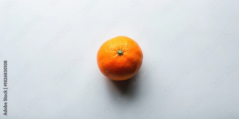 A Single Tangerine on a Light Gray Background, Capturing the Essence of Simplicity and Freshness A Single Tangerine on a Light Gray Background, Capturing the Essence of Simplicity and Freshness