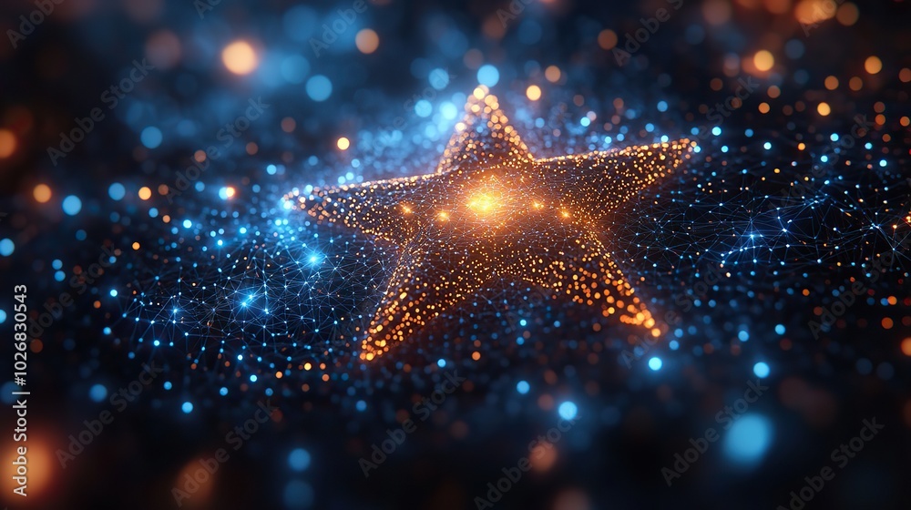 A digital star illustration in a low poly wireframe style, symbolizing success in technology and futuristic designs. A digital star illustration in a low poly wireframe style, symbolizing success in technology and futuristic designs.