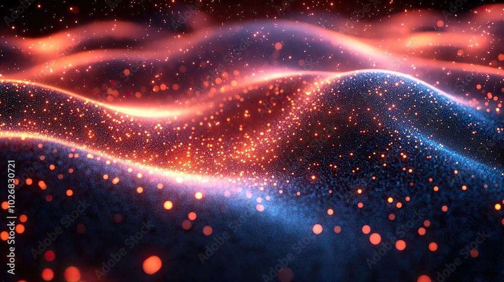 A digital technology background with a glowing wave of points, perfect for futuristic presentation designs. A digital technology background with a glowing wave of points, perfect for futuristic presentation designs.