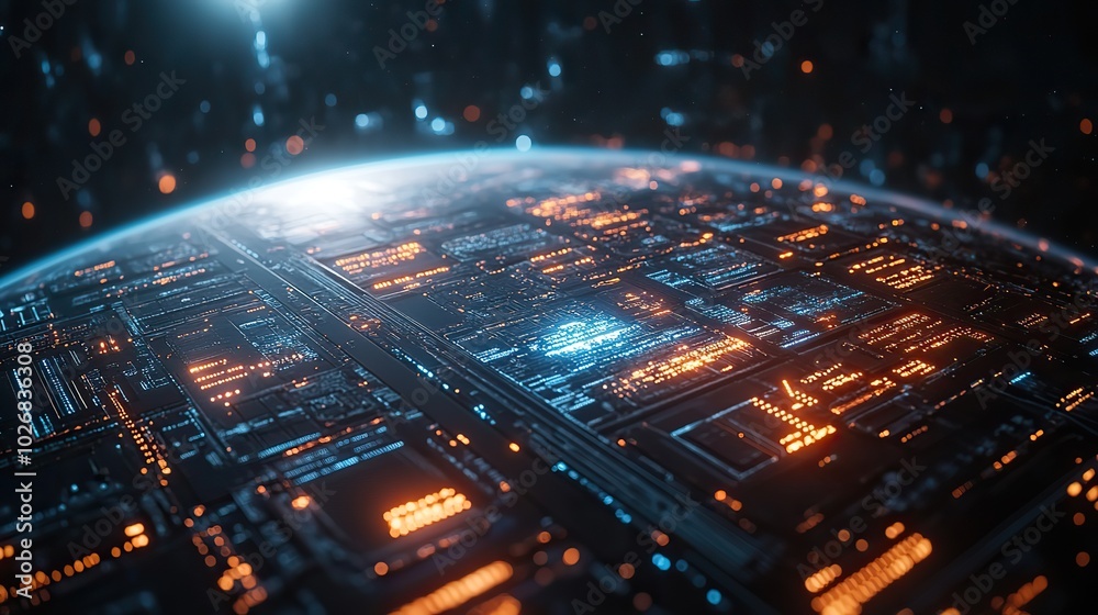 A futuristic style 3D illustration of Earth with data and AI networks, depicting global internet and cyber technology. A futuristic style 3D illustration of Earth with data and AI networks, depicting global internet and cyber technology.