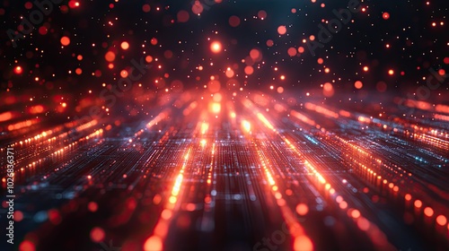 A futuristic technology background featuring glowing red lines, symbolizing advanced digital connectivity.