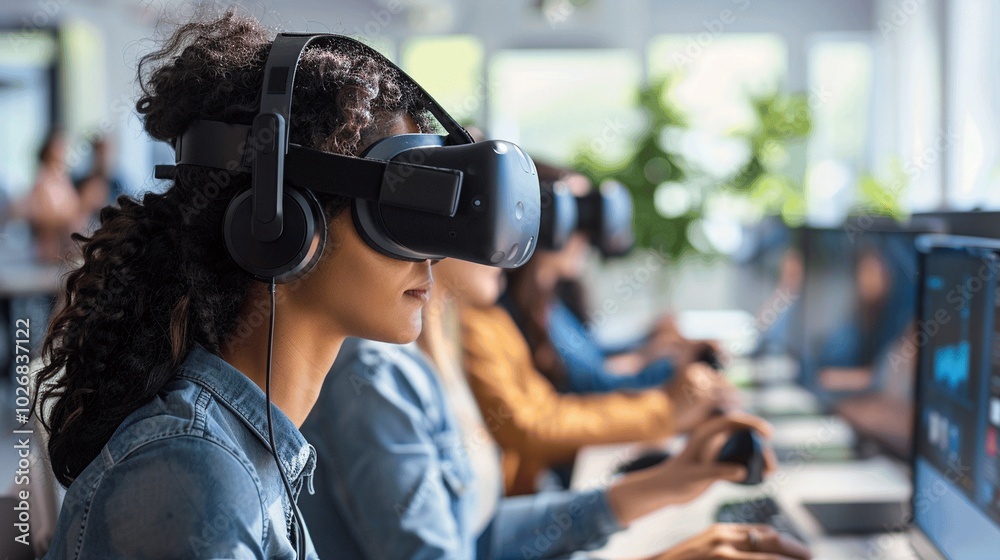 Vr simulation. Of software developers to test coding skills Vr simulation. Of software developers to test coding skills