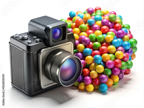 Modern Raffle Drawing Generator with Colorful Balls and Digital Screen for Event Participation photo