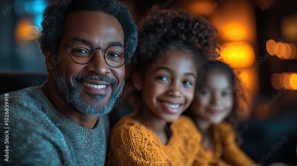 A happy family enjoys technology and home comforts, illustrating the integration of digital solutions in daily life. A happy family enjoys technology and home comforts, illustrating the integration of digital solutions in daily life.