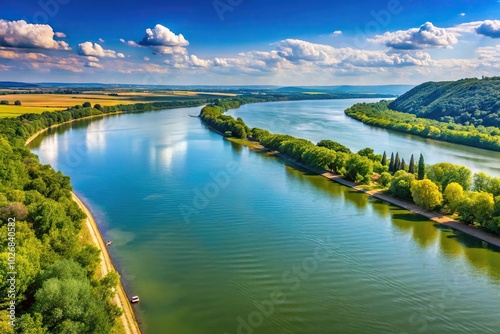 Cruising along the Danube River in Eastern Europe photo