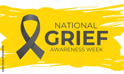 Vector illustration on the theme of National Grief awareness week observed each year from December. Banner poster, flyer and background design template. Eps 10.