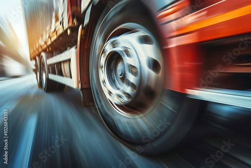 abstract motion blur of car wheel in the road with motion blur photo