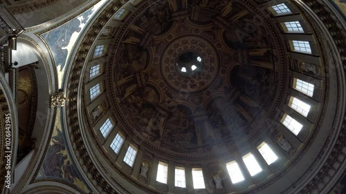 Spin shot of dome of St Paul's Cathedral, London, UK.