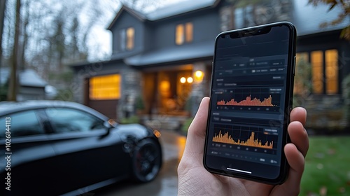 A mobile app for EV charging displays a vehicle charging graph, demonstrating technological advancements in electric vehicle management.