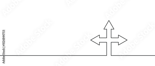 Vector Arrow Direction Icon One Line Art