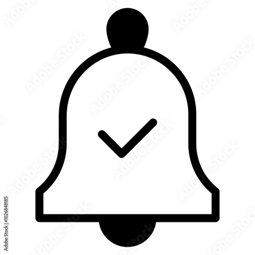 notification bell with checkmark icon