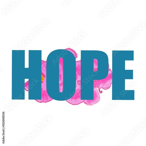 simple graphic design with the word "HOPE" in bold blue letters against a white background. Hope text Button. Hope Sign Icon Label Sticker Web Buttons