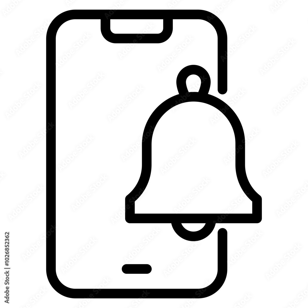 Obraz premium smartphone with bell notification icon