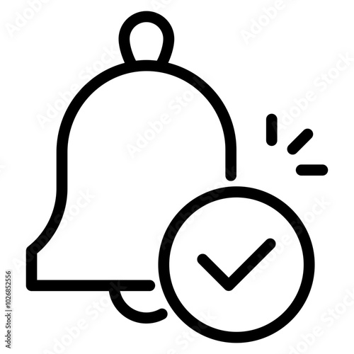 notification bell with checkmark icon