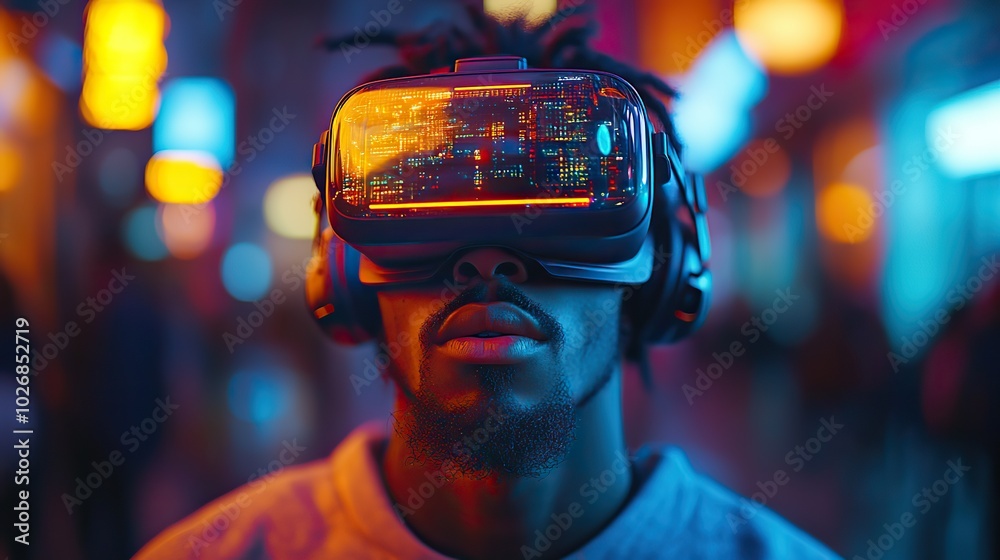 A technology blogger records a vlog about virtual reality, highlighting modern digital content creation. A technology blogger records a vlog about virtual reality, highlighting modern digital content creation.