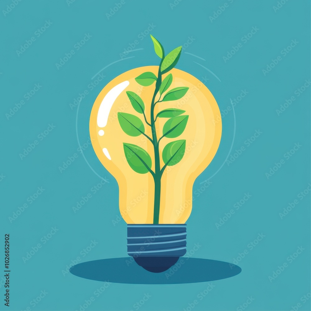 Growing Plant Inside a Light Bulb Concept Growing Plant Inside a Light Bulb Concept