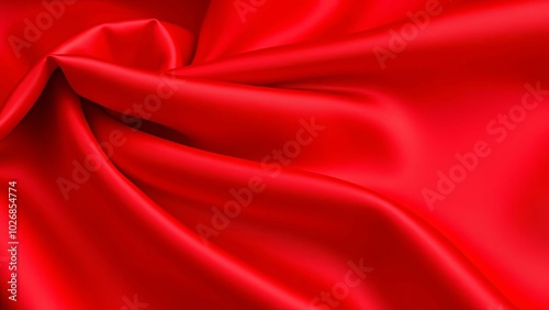 Red fabric folds texture with smooth satin finish