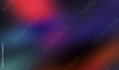 Red purple blue color wave flow abstract grainy gradient backdrop design, vibrant multicolor flow wave shaped on dark with glowing gradient banner or poster.