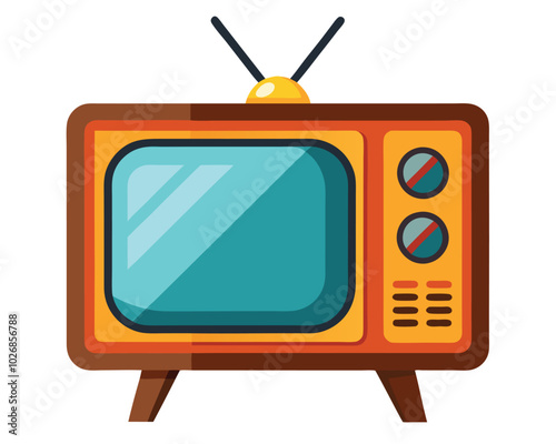 Retro old tv vector illustration isolated on a white background